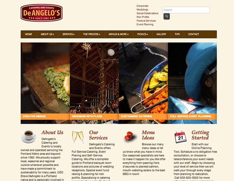 DeAngelos Catering - Web Design
