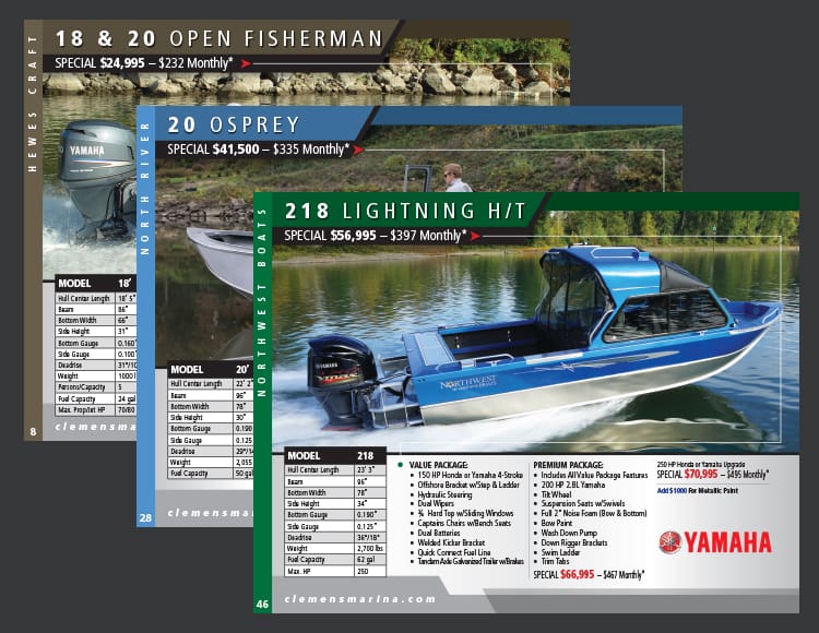 Clemens Marina 3 pages of catalog